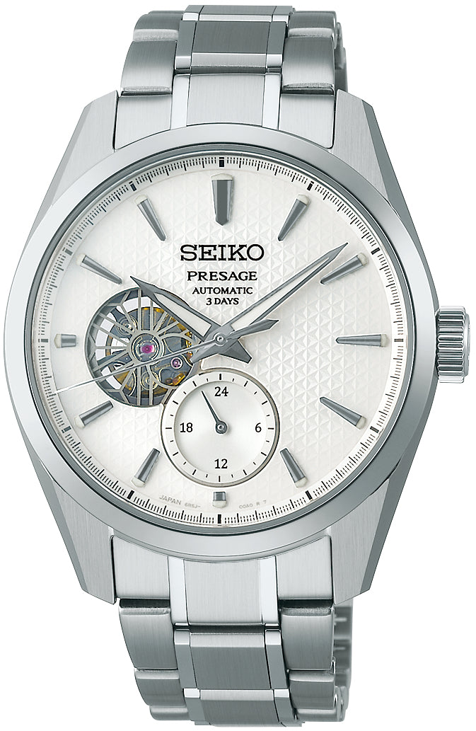 Seiko Presage Watch Sharp Edged Shiro Open Heart
