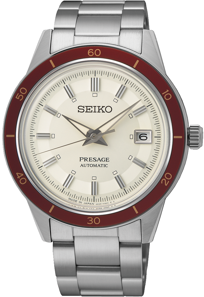 Seiko Presage Watch 60s Style Ruby - White