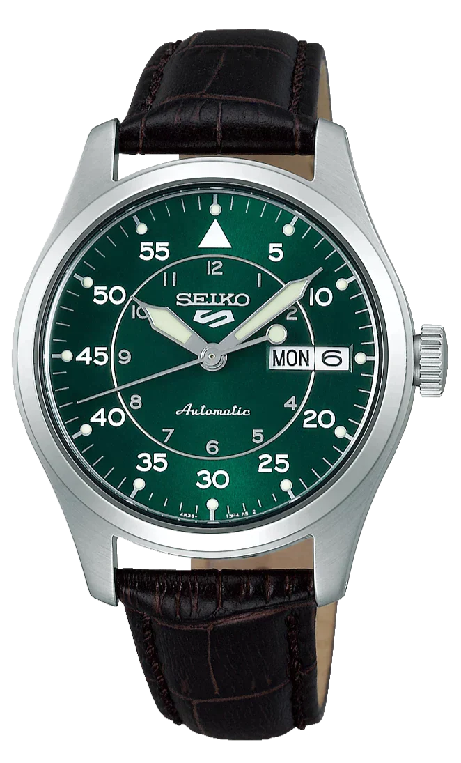Seiko Watch 5 Sports Kelly Green Flieger Suit Style