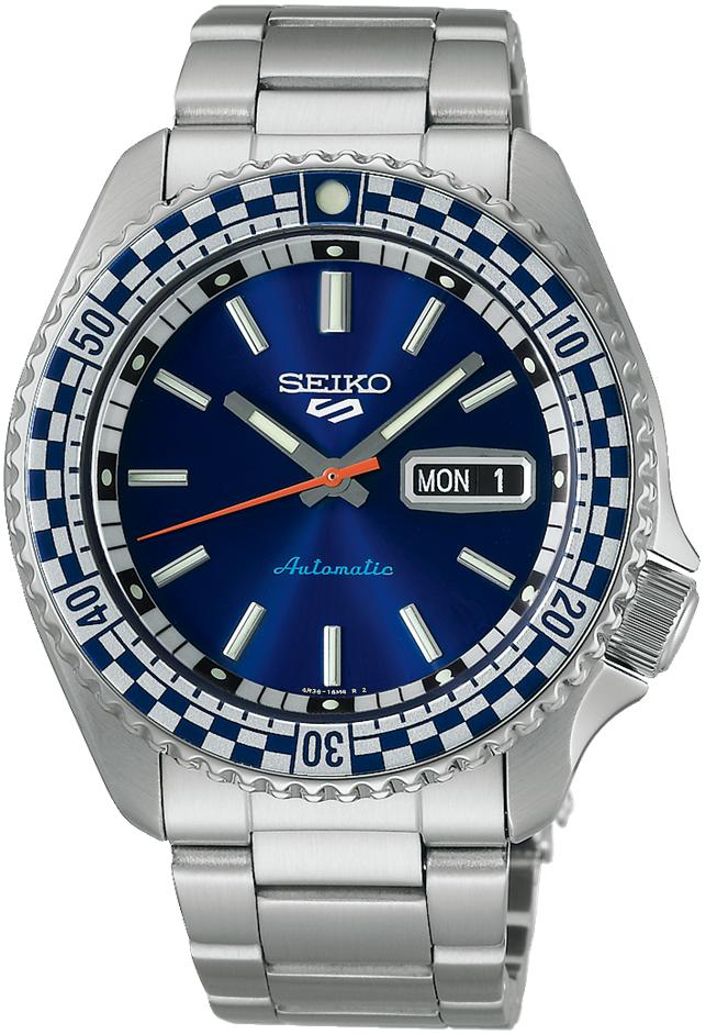 Seiko Watch 5 Sports Petrol Blue Checkered Flag Special Edition