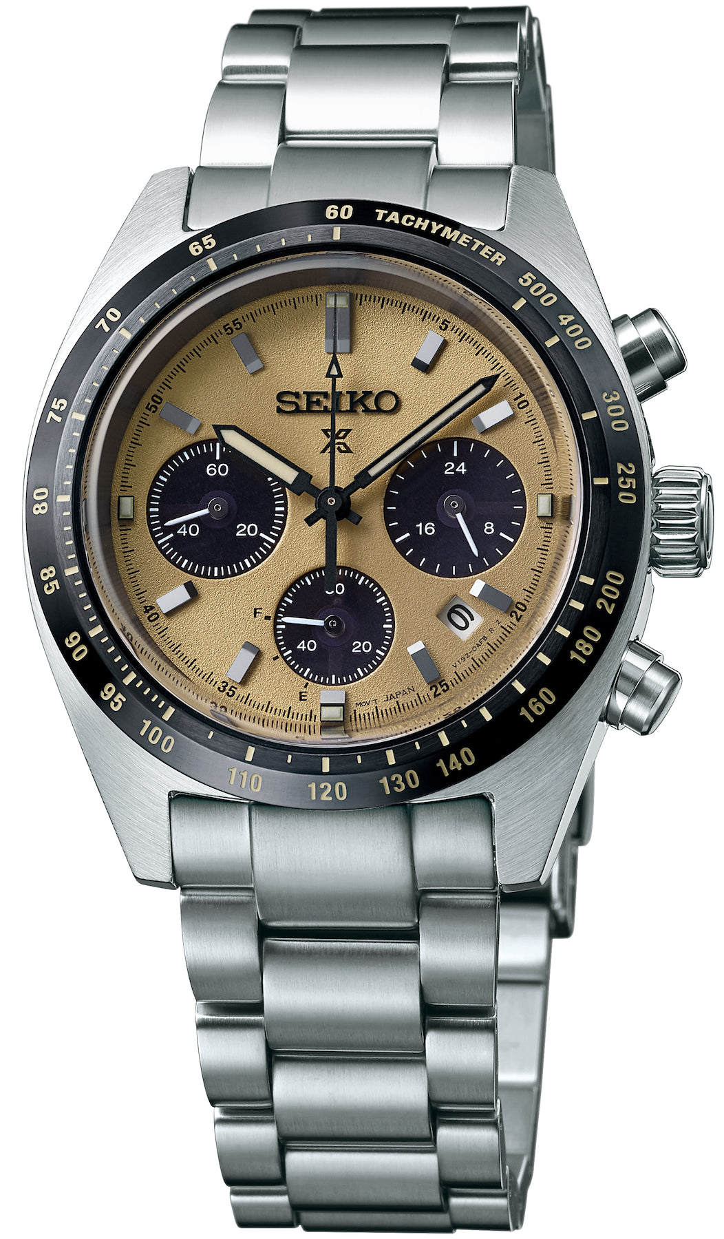 Seiko Watch Prospex Speedtimer Chronograph Solar 1969 Recreation - Tan