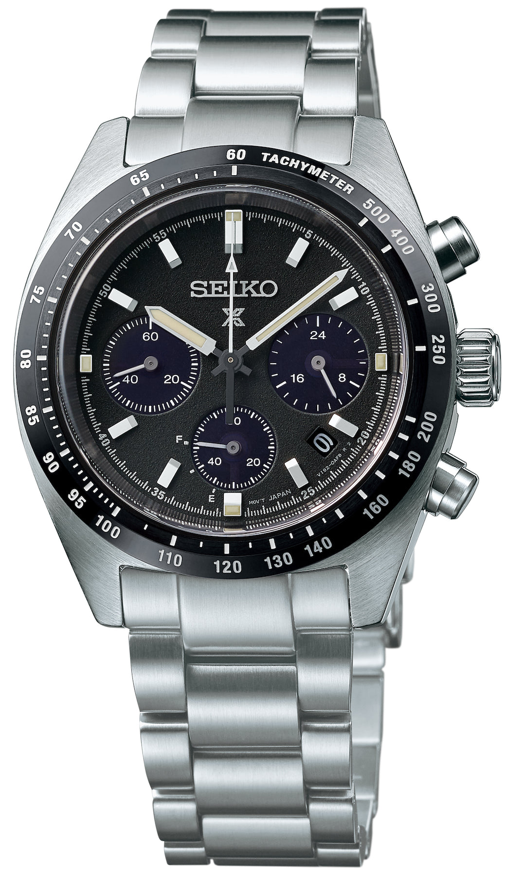Seiko Watch Prospex Speedtimer Chronograph Solar 1969 Recreation - Black
