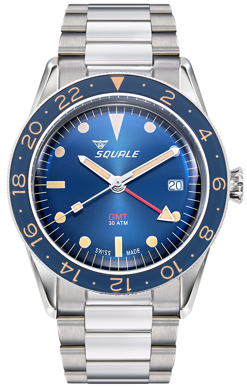 Squale Watch Sub-39 GMT Blue Vintage Bracelet - Blue