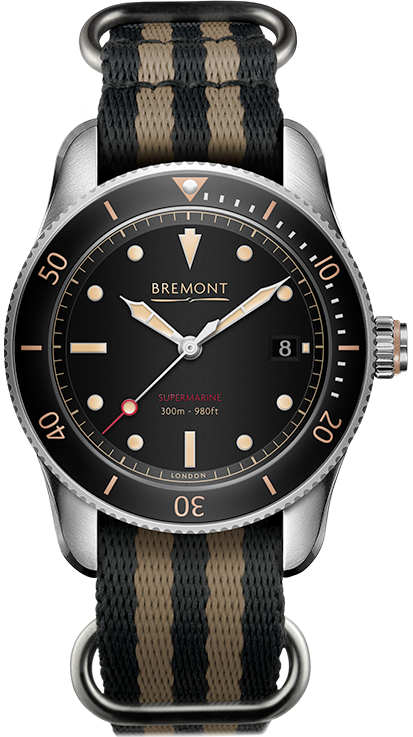 Bremont Watch Supermarine S301 Black Nato - Black