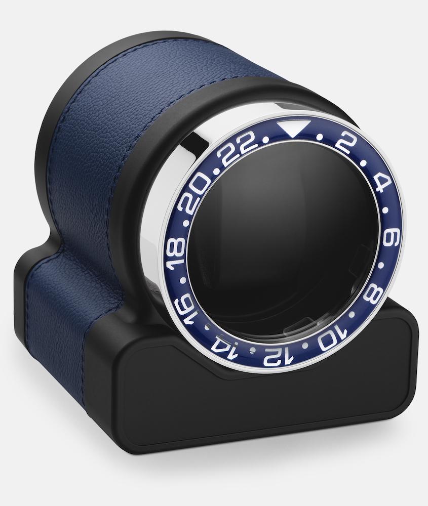 Scatola del Tempo Watch Winder Rotor One Blue Blue Bezel - Black