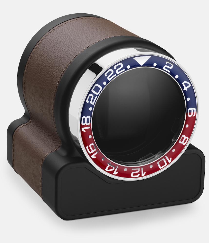 Scatola del Tempo Watch Winder Rotor One Chestnut Pepsi Bezel - Black