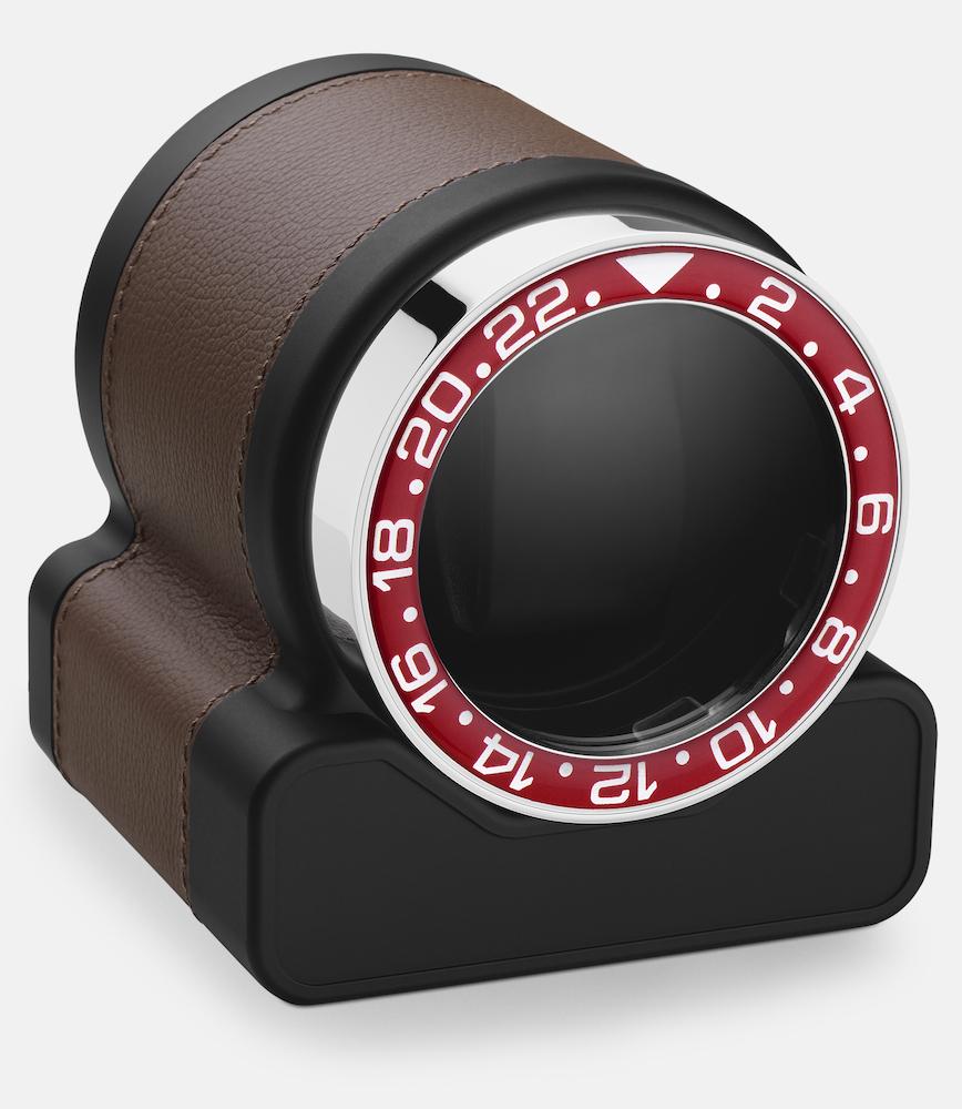 Scatola del Tempo Watch Winder Rotor One Chestnut Red Bezel - Black
