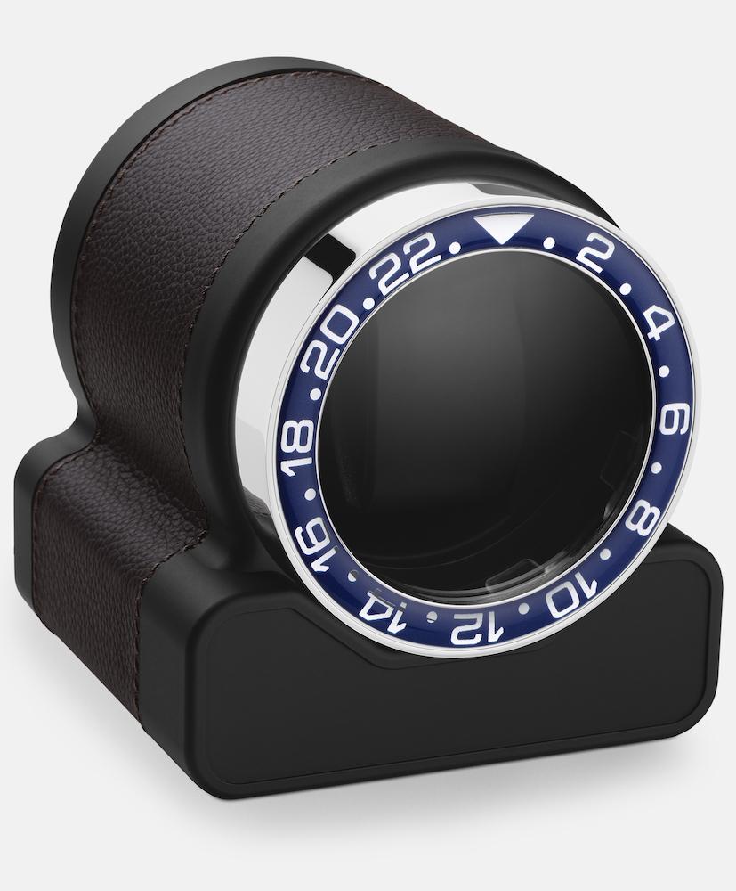Scatola del Tempo Watch Winder Rotor One Chocolate Blue Bezel - Black