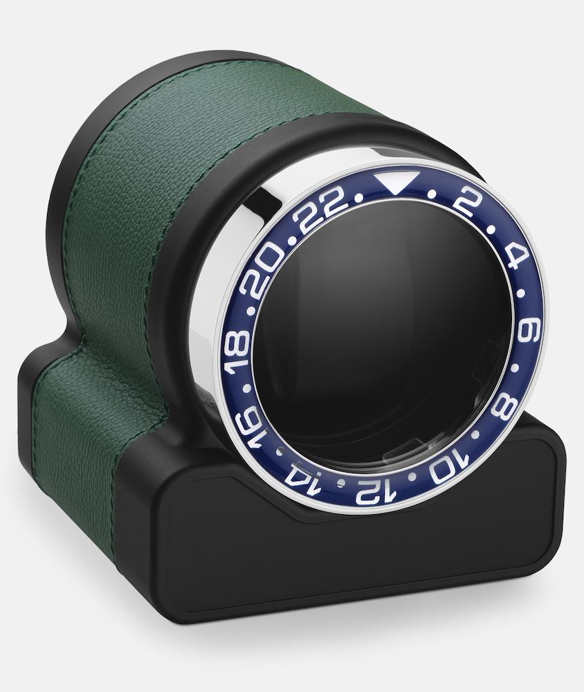 Scatola del Tempo Watch Winder Rotor One Green Blue Bezel - Black