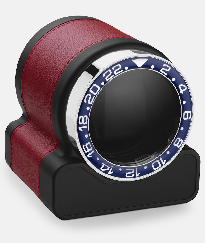 Scatola del Tempo Watch Winder Rotor One Red Blue Bezel - Black