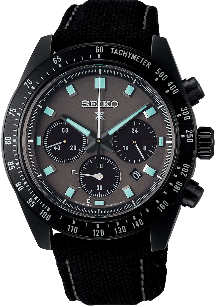 Seiko Watch Prospex Black Series Night Vision Solar Speedtimer Chronograph