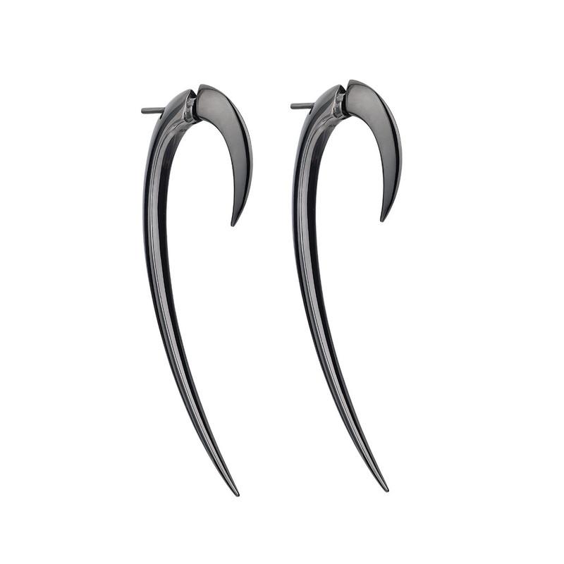 Shaun Leane Hook Sterling Silver Black Rhodium Size 2 Earrings - Silver