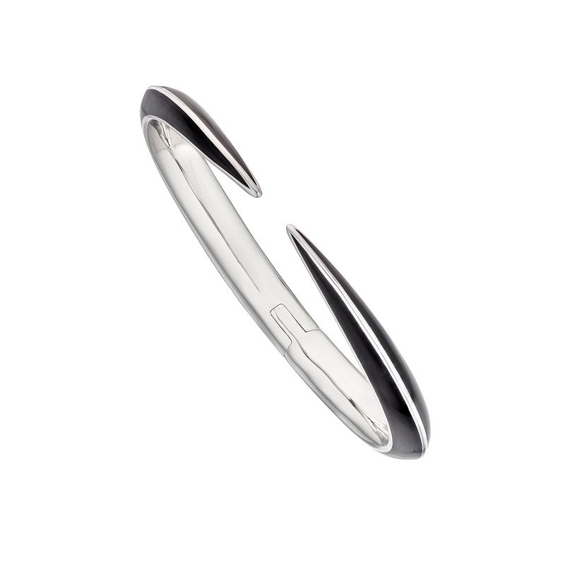 Shaun Leane Sabre Deco Sterling Silver Ceramic Cuff Bangle - M