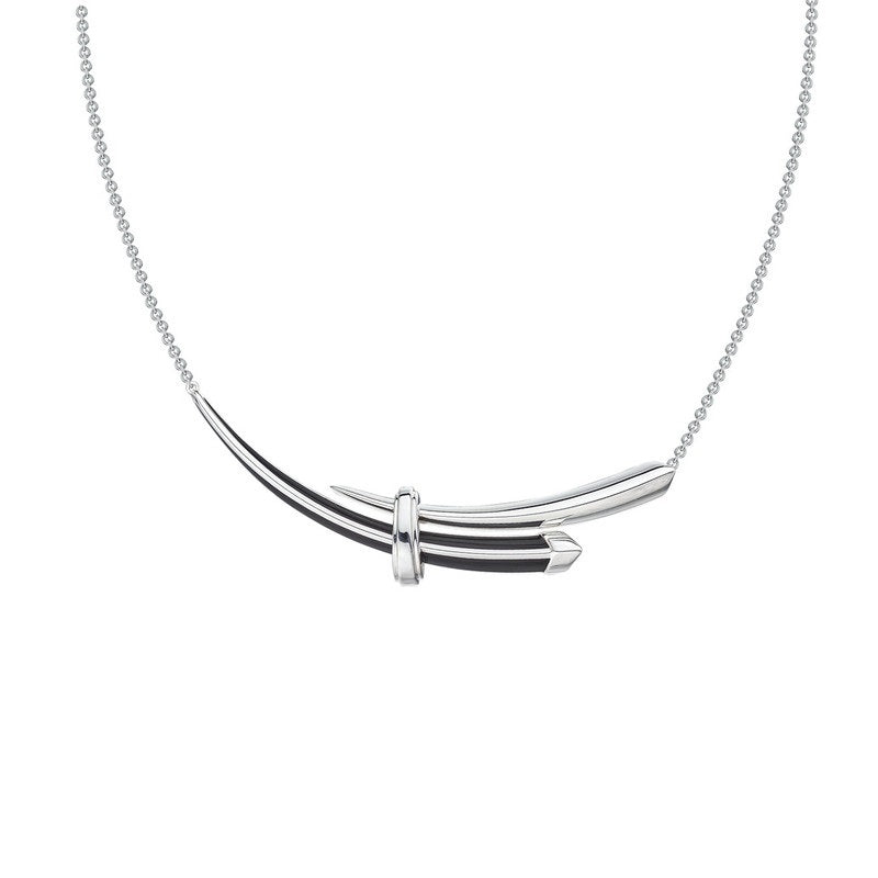 Shaun Leane Sabre Deco Sterling Silver Ceramic Horizontal Necklace - Silver
