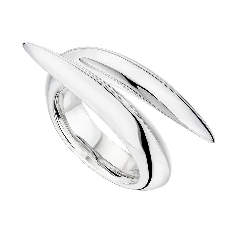 Shaun Leane Sabre Deco Sterling Silver Crossover Ring - S