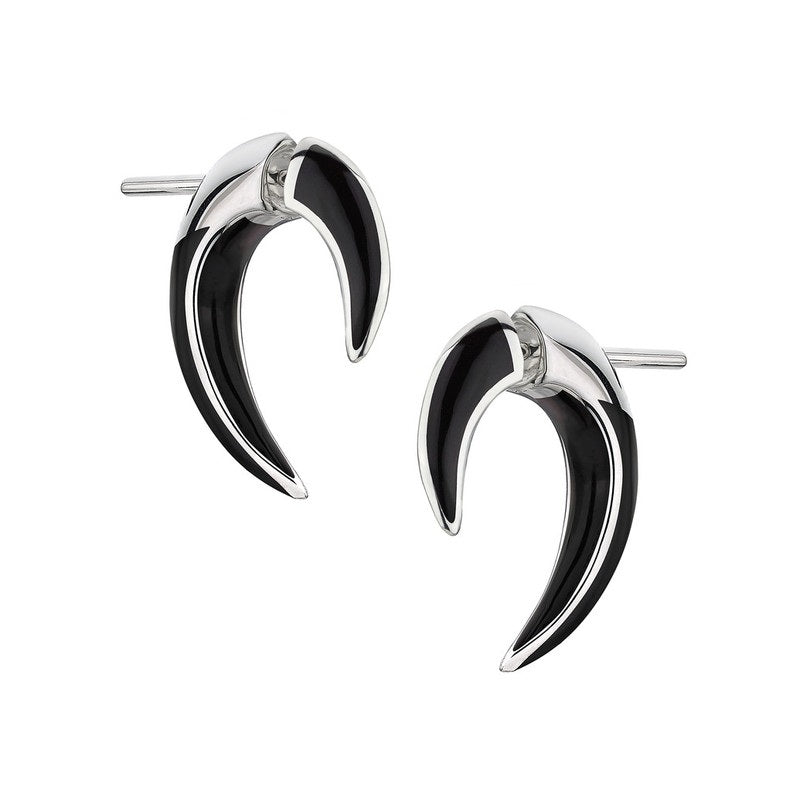 Shaun Leane Sabre Deco Sterling Silver Ceramic Talon Earrings - Silver