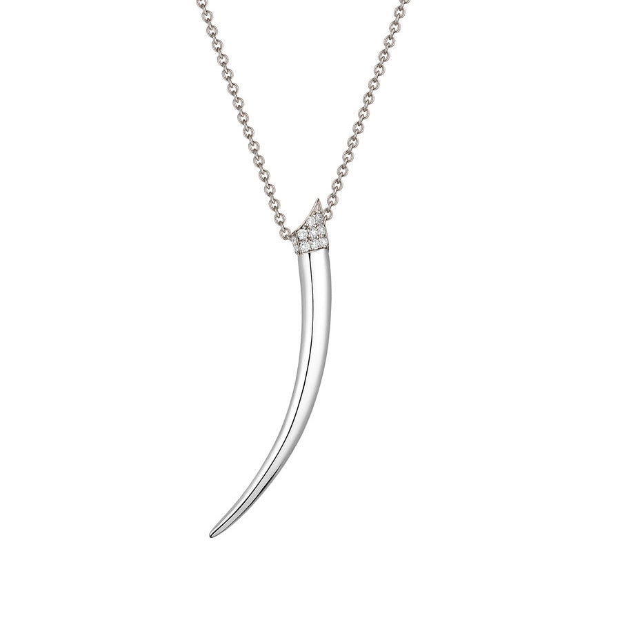 Shaun Leane Sabre Sterling Silver Diamond Tusk Necklace - Silver
