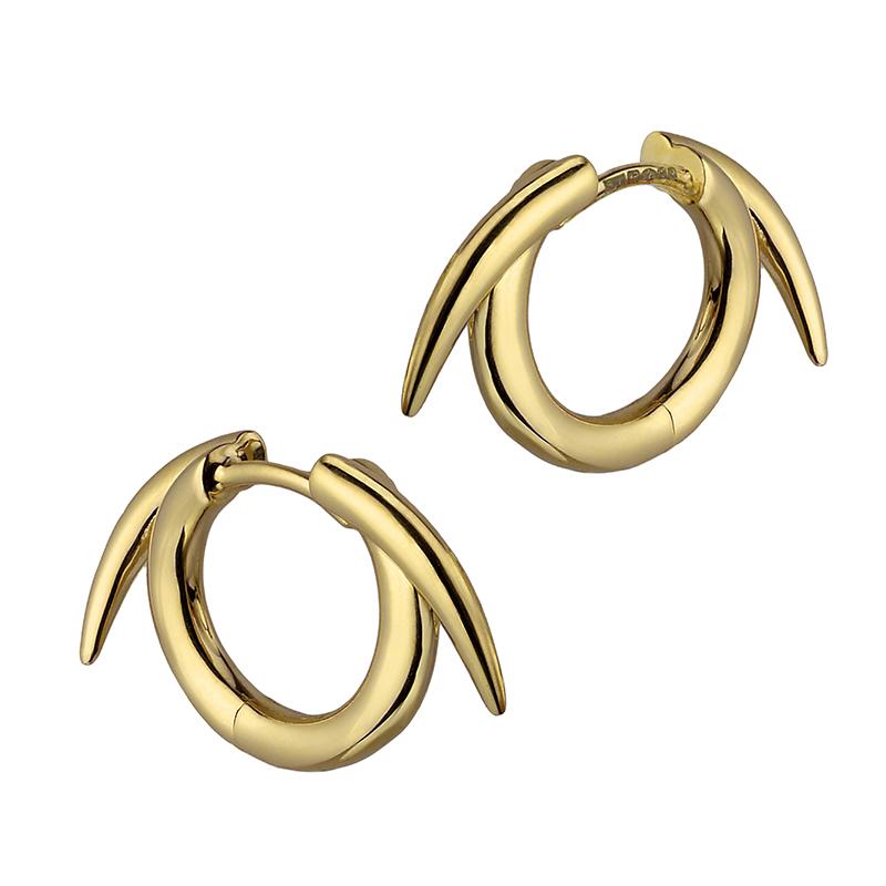Shaun Leane Quill 18ct Yellow Gold Plated Sterling Silver Hoop Earrings - Yellow Gold