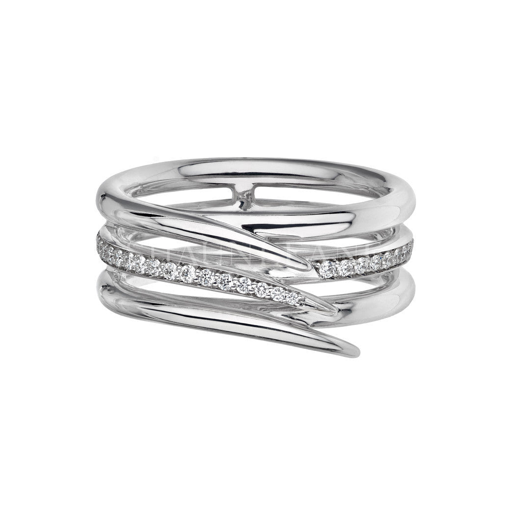 Shaun Leane Armis 18ct White Gold Diamond Pave Single Row Ring - M
