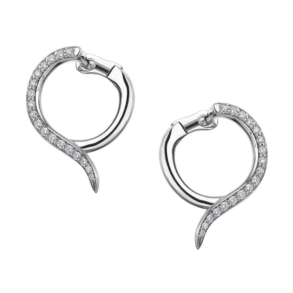 Shaun Leane Armis 18ct White Gold Diamond Pave Hoop Earrings - White Gold