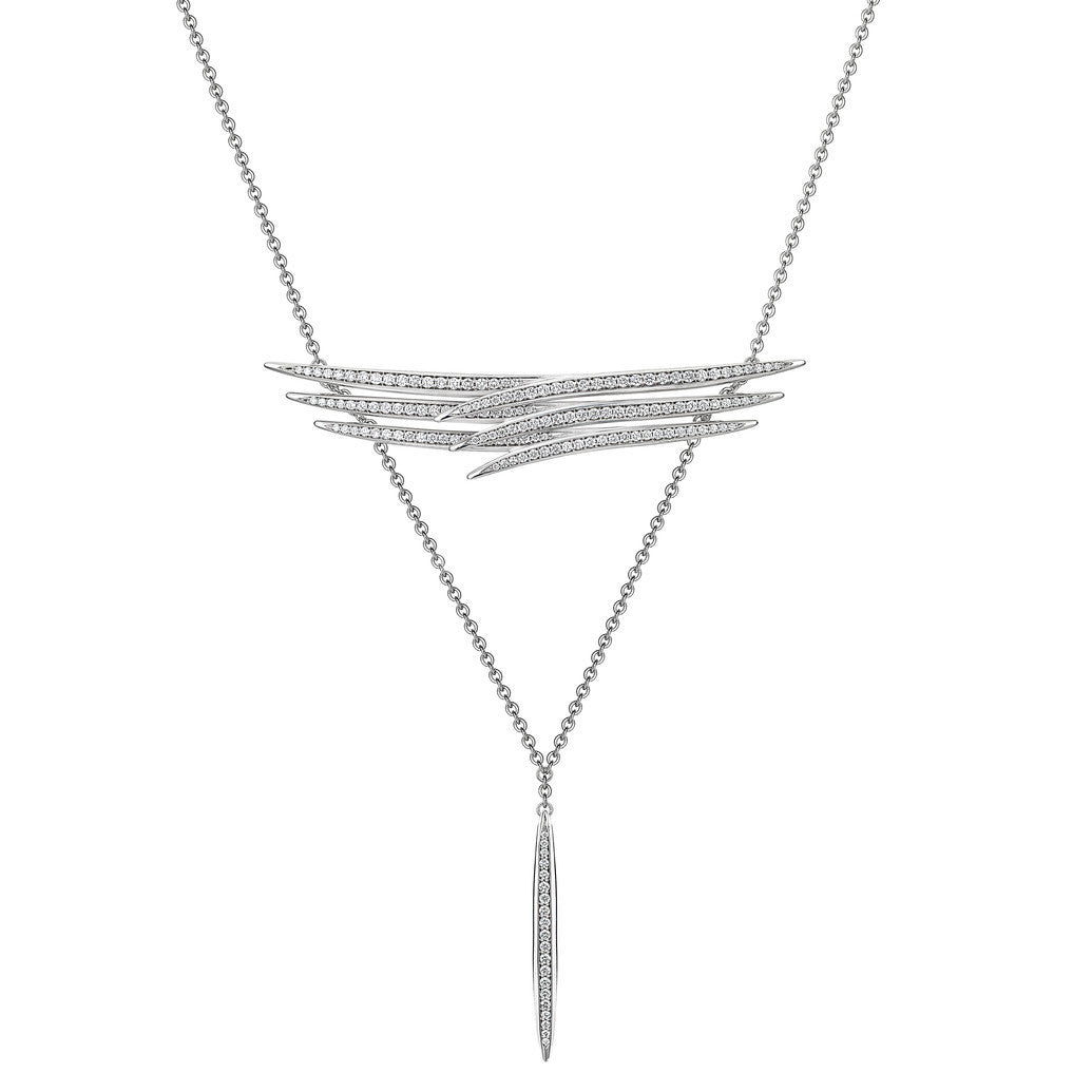 Shaun Leane Armis 18ct White Gold Diamond Pave Triple Row Necklace - White Gold