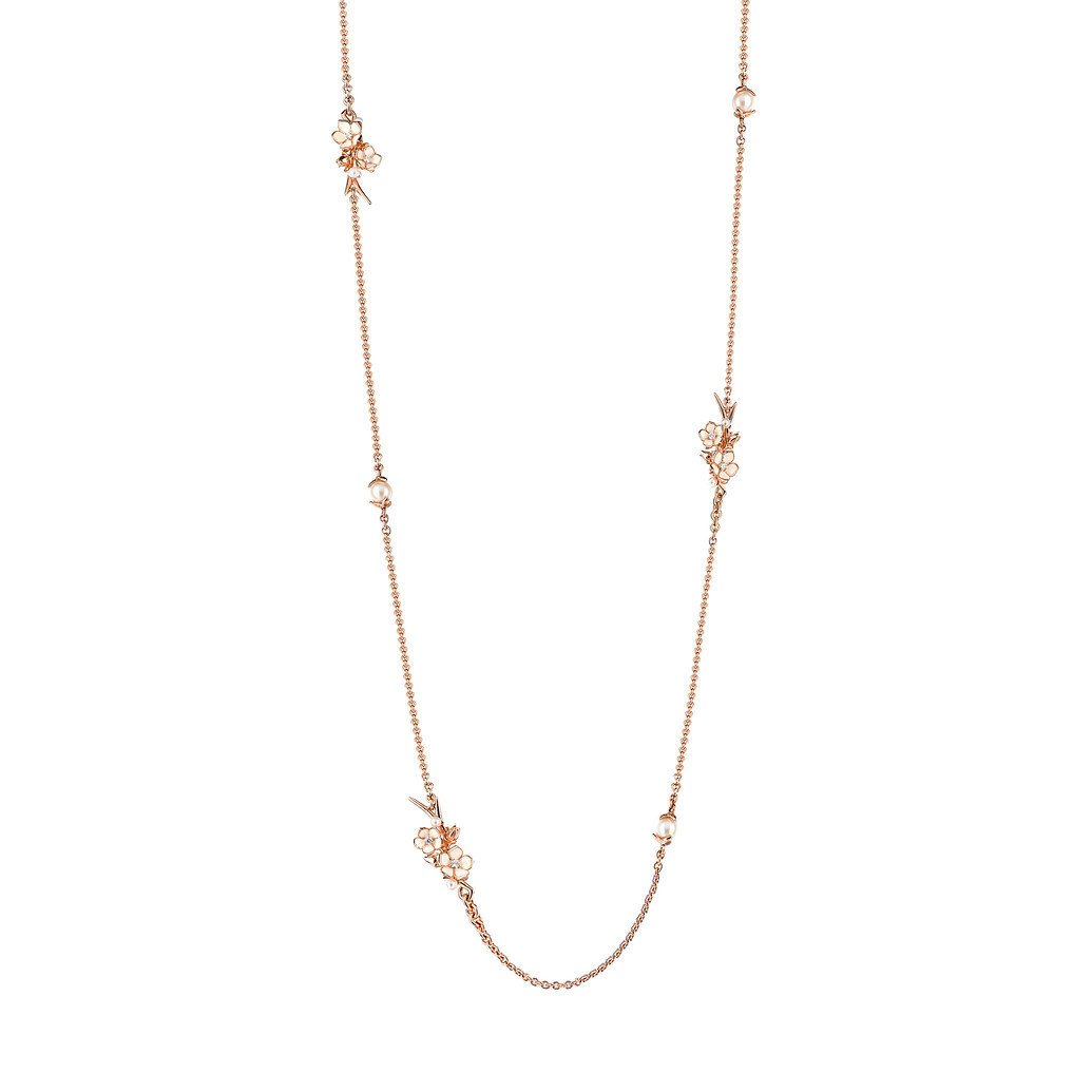Shaun Leane Cherry Blossom 18ct Rose Gold Plated Sterling Silver Diamond Necklace - Rose Gold