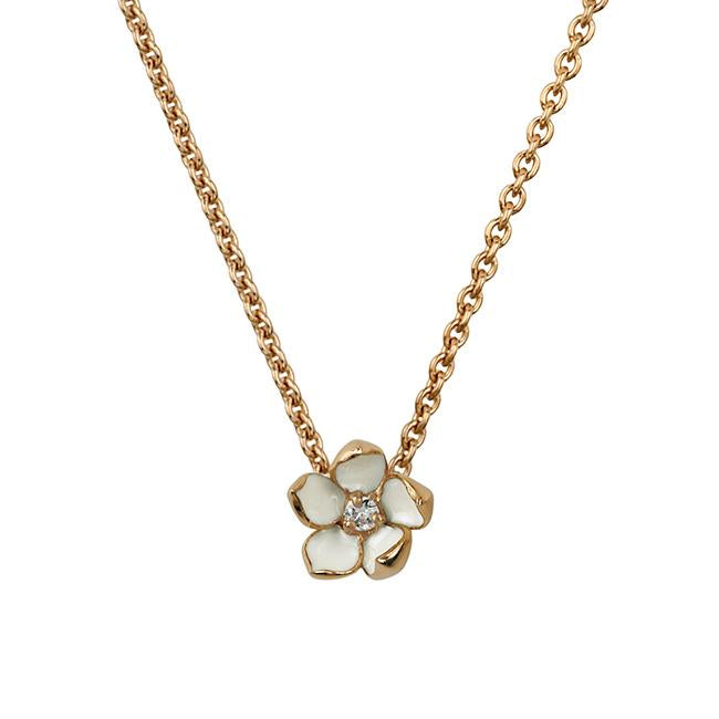 Shaun Leane Cherry Blossom 18ct Rose Gold Plated Sterling Silver Diamond Small Necklace - Rose Gold
