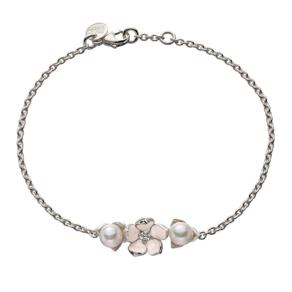 Shaun Leane Cherry Blossom Single Flower Silver Diamond Bracelet - Silver