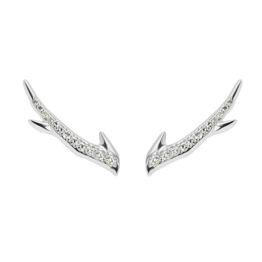Shaun Leane Cherry Blossom Sterling Silver 0.14ct Diamond Branch Earrings - Silver