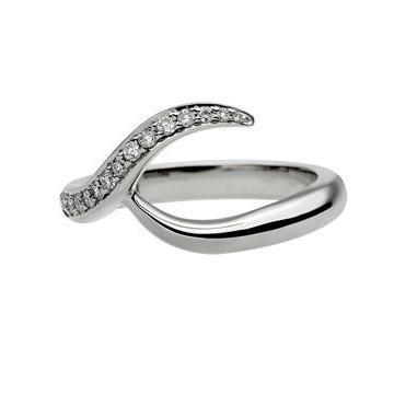 Shaun Leane Entwined 18ct White Gold 0.11ct Diamond Inward Wedding Ring - L
