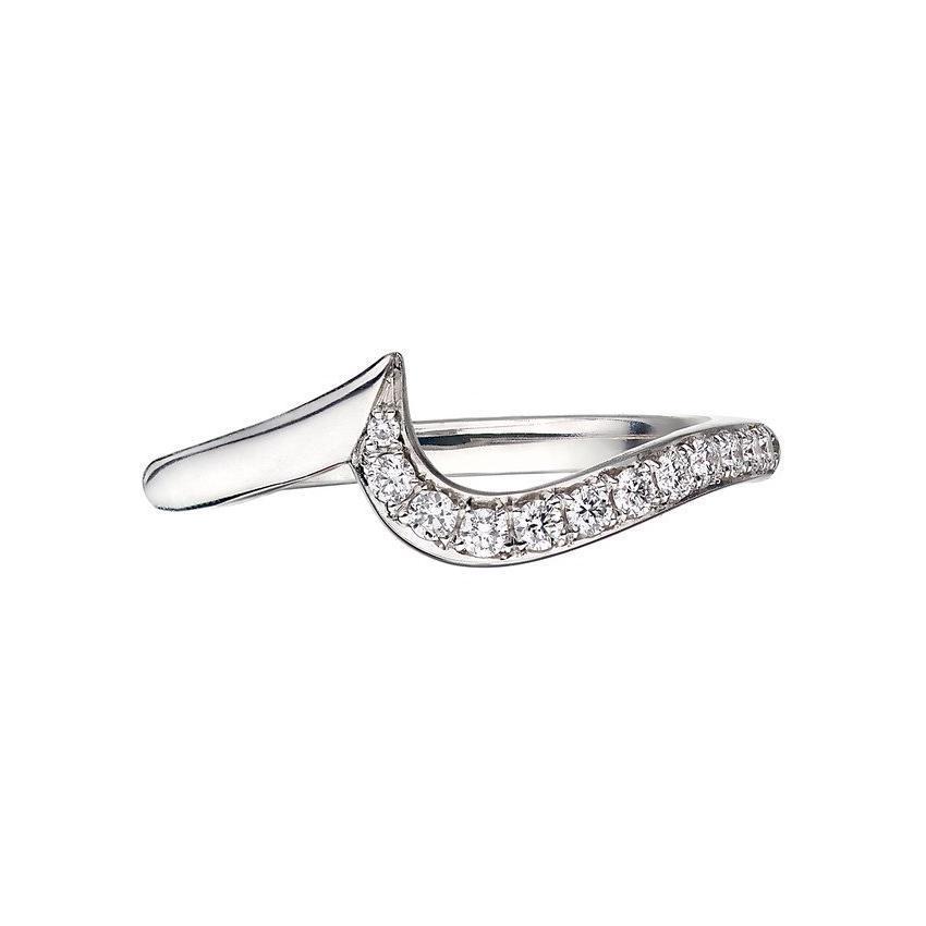 Shaun Leane Entwined 18ct White Gold 0.15ct Diamond Petal Wedding Ring - K