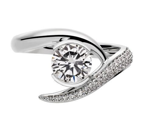Shaun Leane Entwined 18ct White Gold 0.91ct Diamond Inward Engagement Ring - P