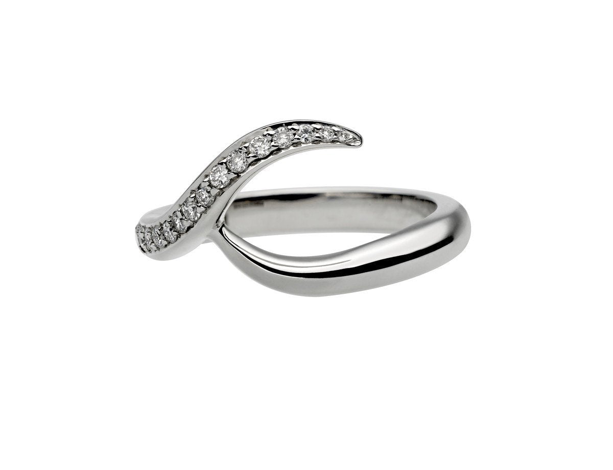 Shaun Leane Entwined Platinum 0.11ct Diamond Pave Inward Wedding Ring - L