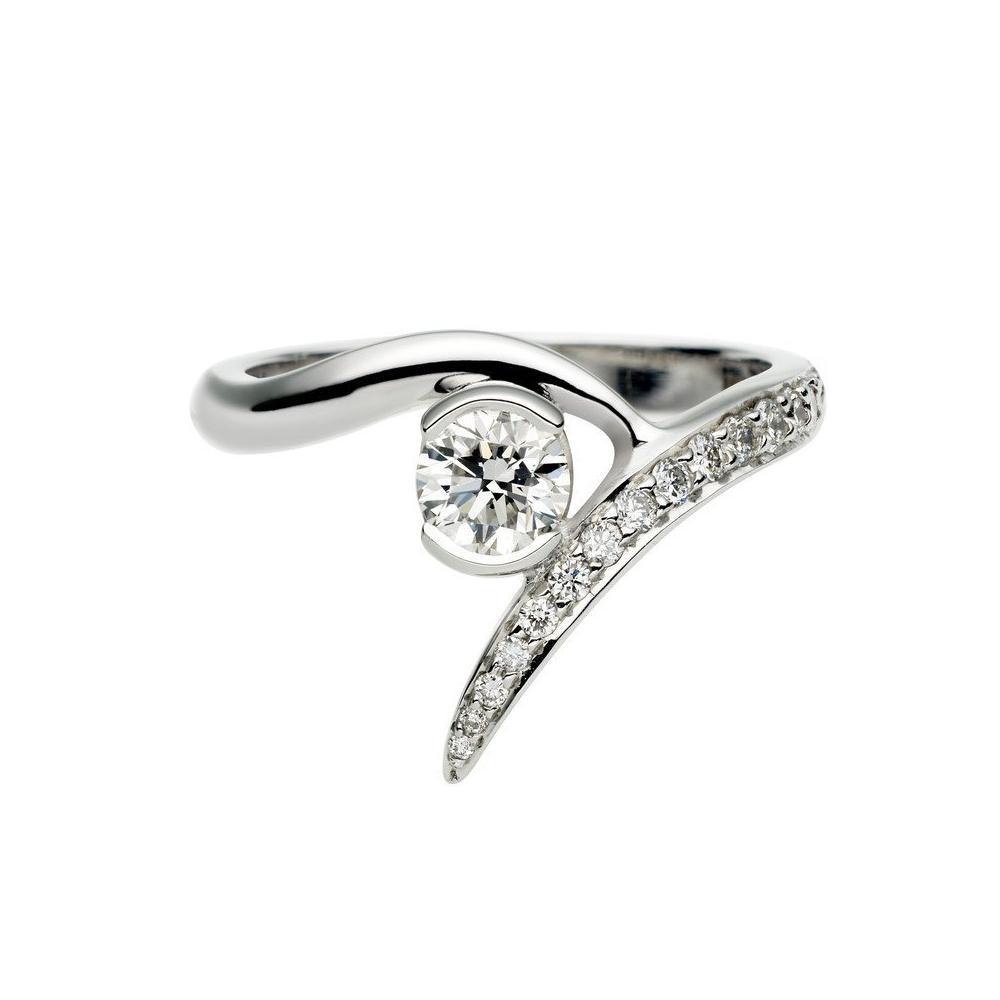 Shaun Leane Entwined Platinum 0.65ct Diamond Outward Engagement Ring - L