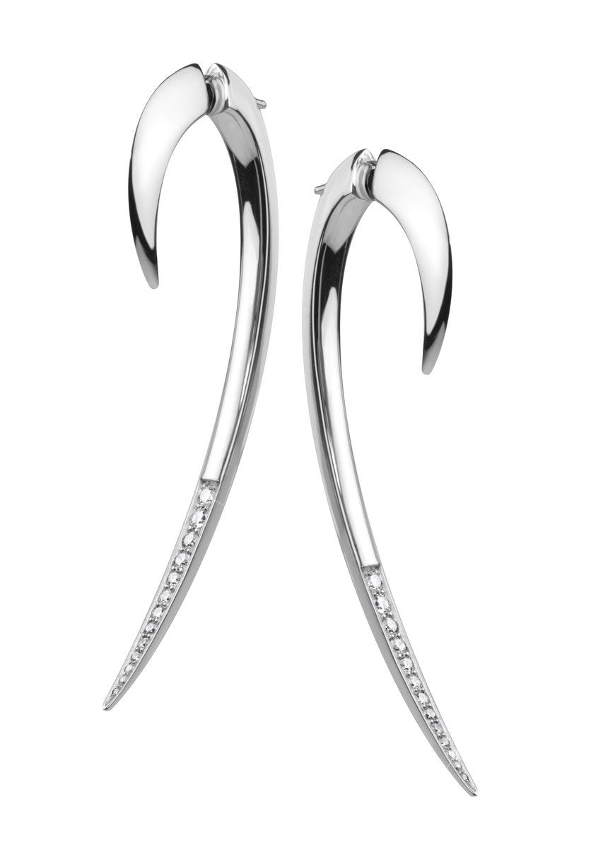 Shaun Leane Hook Sterling Silver 0.35ct Diamond Large Earrings - Silver
