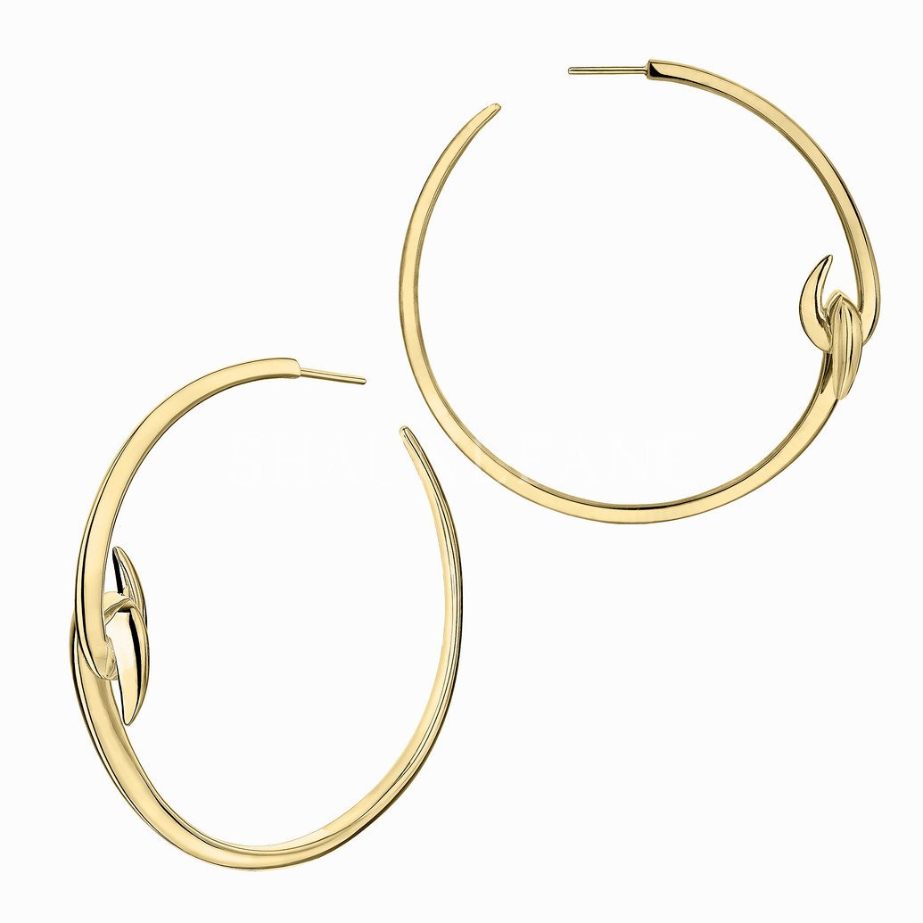 Shaun Leane Hook 18ct Yellow Gold Plated Sterling Silver Large Hoop Earrings - Yellow Gold