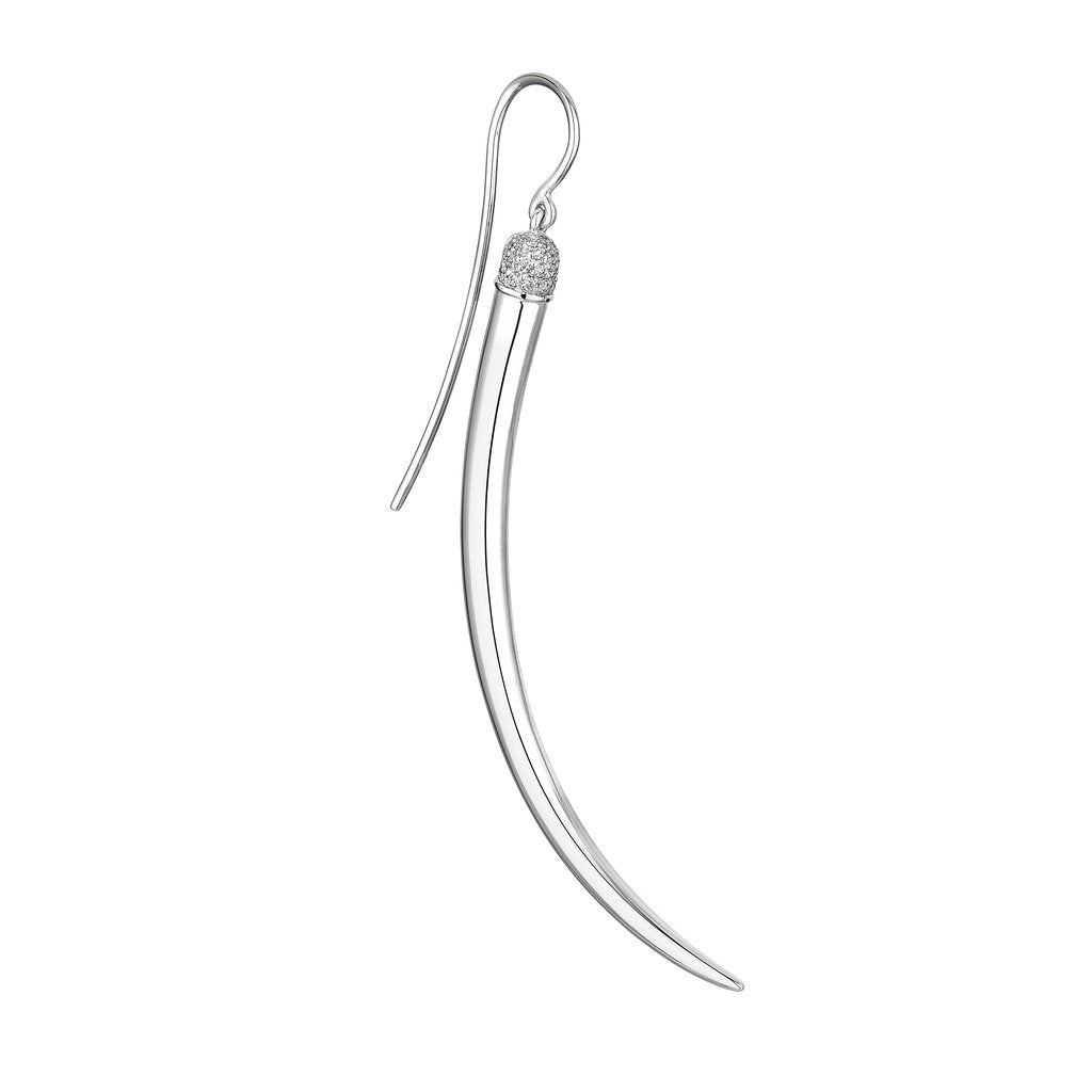 Shaun Leane No.1 Single Sterling Silver Diamond Long Earring - Silver