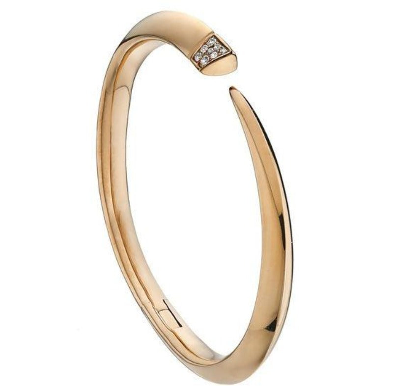 Shaun Leane Sabre 18ct Rose Gold Plated Sterling Silver Diamond Tusk Bangle D - L