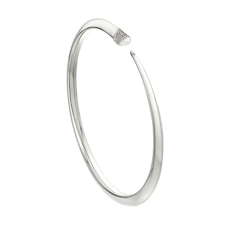 Shaun Leane Sabre Sterling Silver Diamond Slim Tusk Bangle - Silver