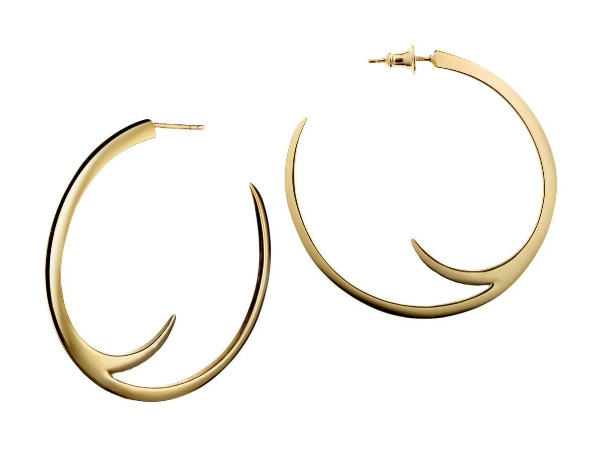 Shaun Leane Sabre 18ct Yellow Gold Plated Sterling Silver Cat Claw Statement Hoop Earrings - Yellow Gold