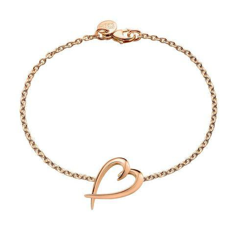 Shaun Leane Signature 18ct Rose Gold Plated Sterling Silver Heart Bracelet D - Rose Gold