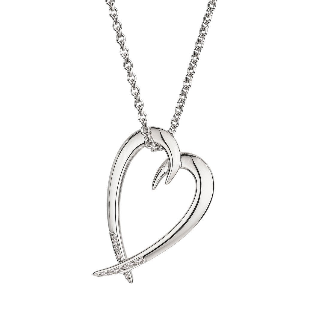 Shaun Leane Signature Sterling Silver Diamond Heart Necklace - Silver