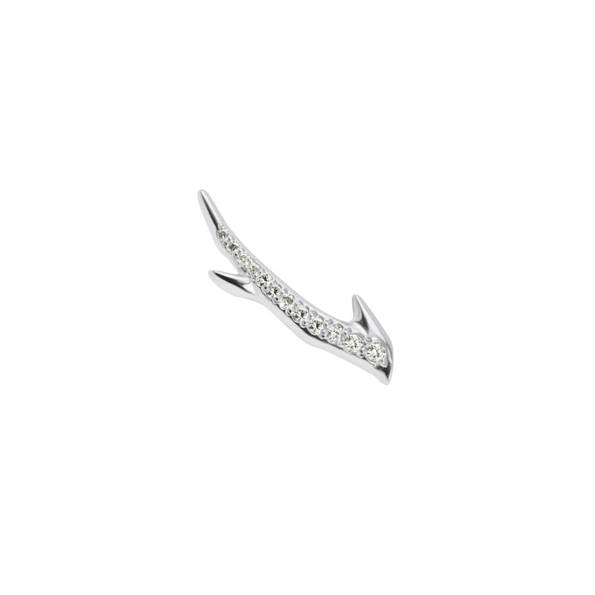 Shaun Leane Single Sterling Silver 0.07ct Diamond Cherry Blossom Branch Earring - Right Silver