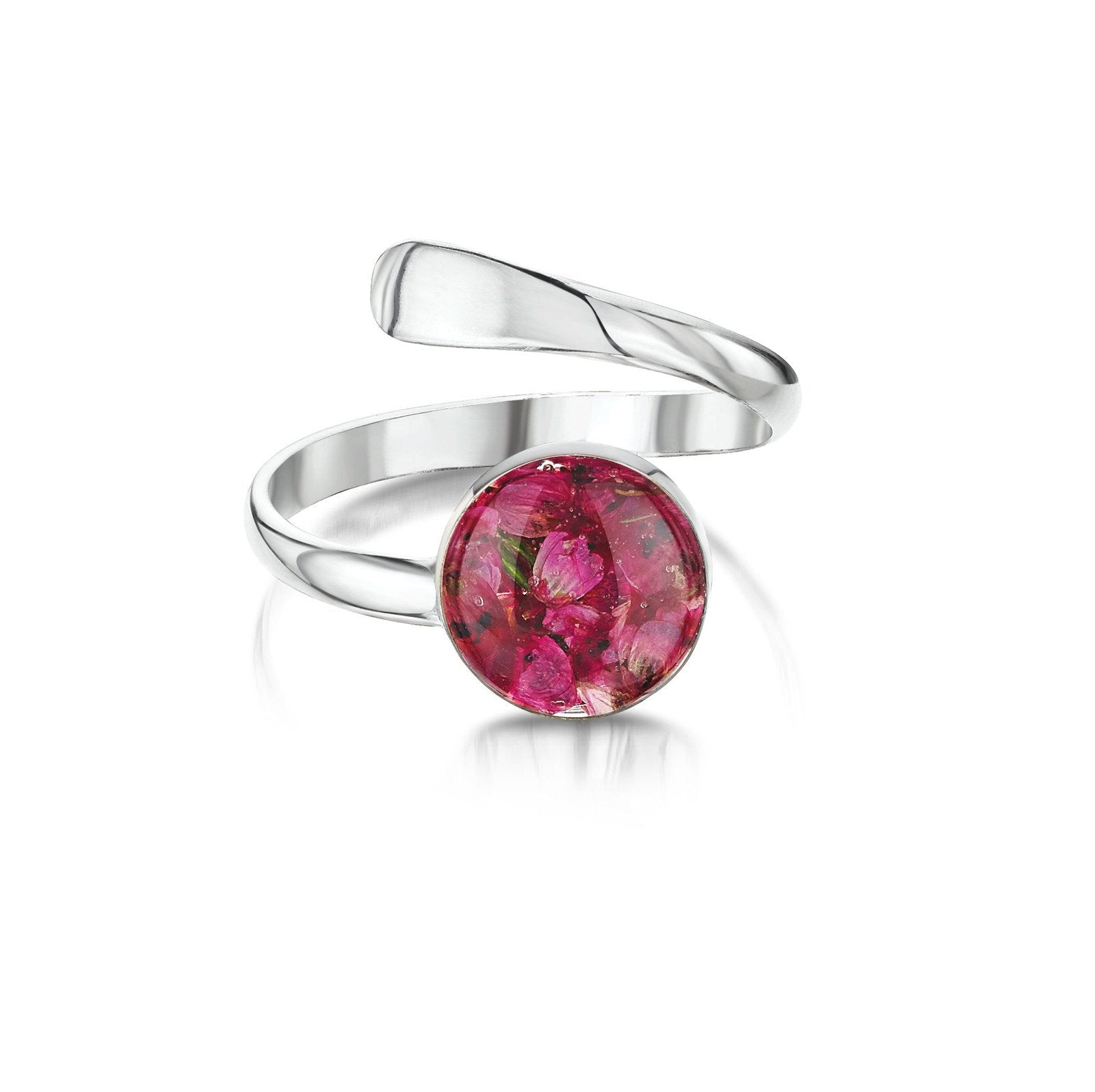 Shrieking Violet Sterling Silver Heather Adjustable Round Ring - Silver