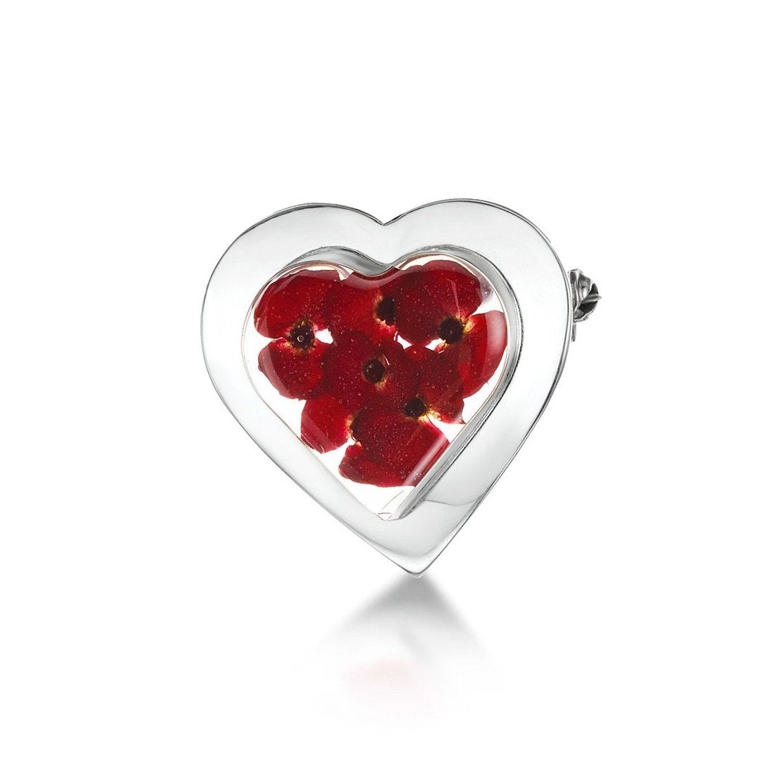 Shrieking Violet Sterling Silver Poppy Brooch - Silver