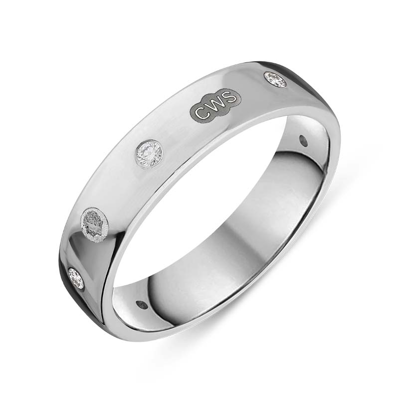 Sterling Silver 0.15ct Diamond King's Coronation Hallmark 5mm Ring - I