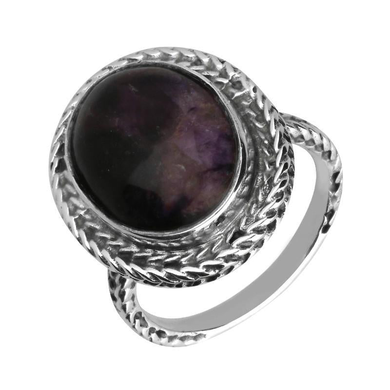 Sterling Silver Blue John Oval Foxtail Ring - Silver