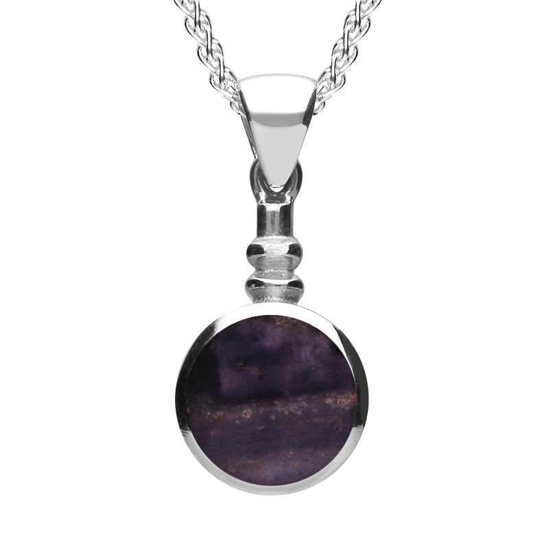 Sterling Silver Blue John Bottle Top Necklace - Option1 Value Silver