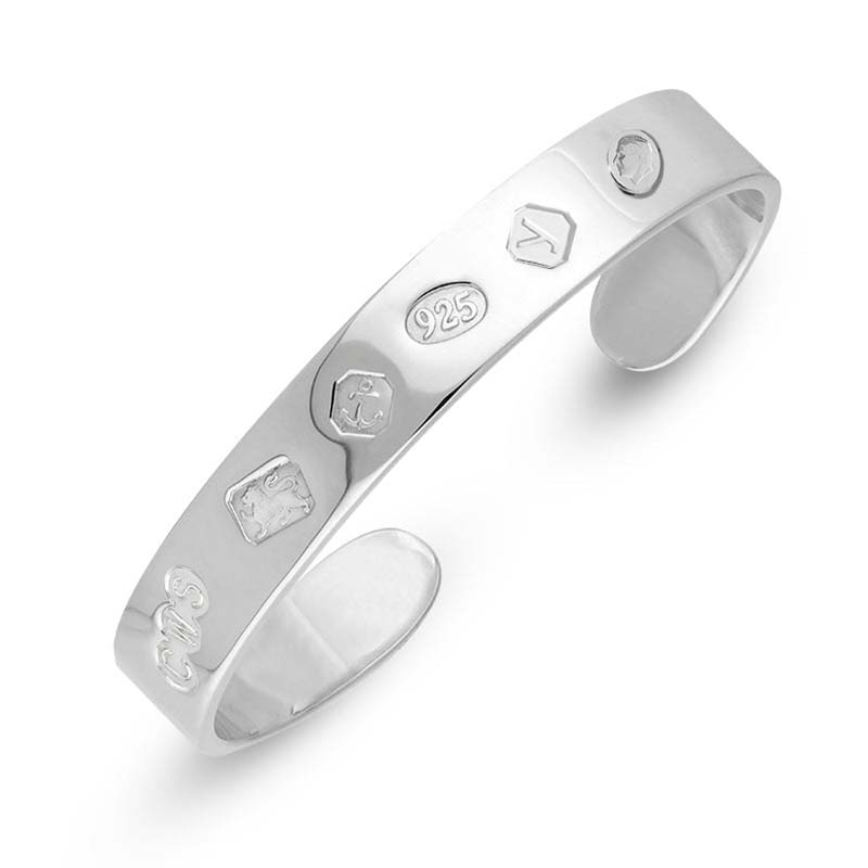 Silver King's Coronation Hallmark Cuff Bangle D