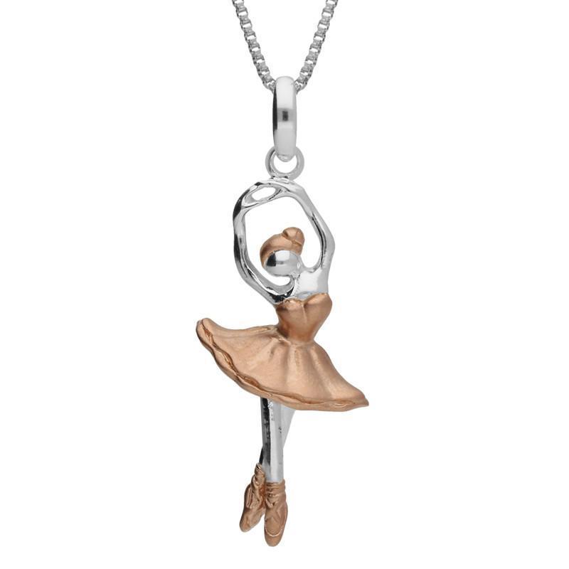 Rose Gold Plated Sterling Silver Plated Ballerina Necklace - Option1 Value Silver